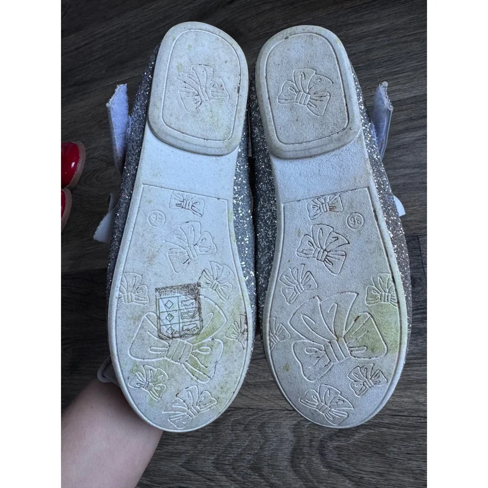Girls Silver Sparkly Glitter Shoes Size‎ Youth 4